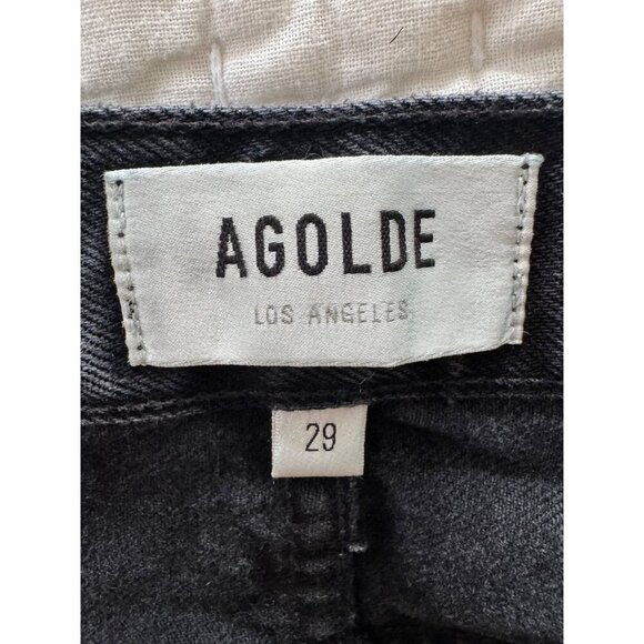 AGOLDE Lana Mid Rise Straight Leg Jeans Black Denim Womens Size 29 - Picture 7 of 16